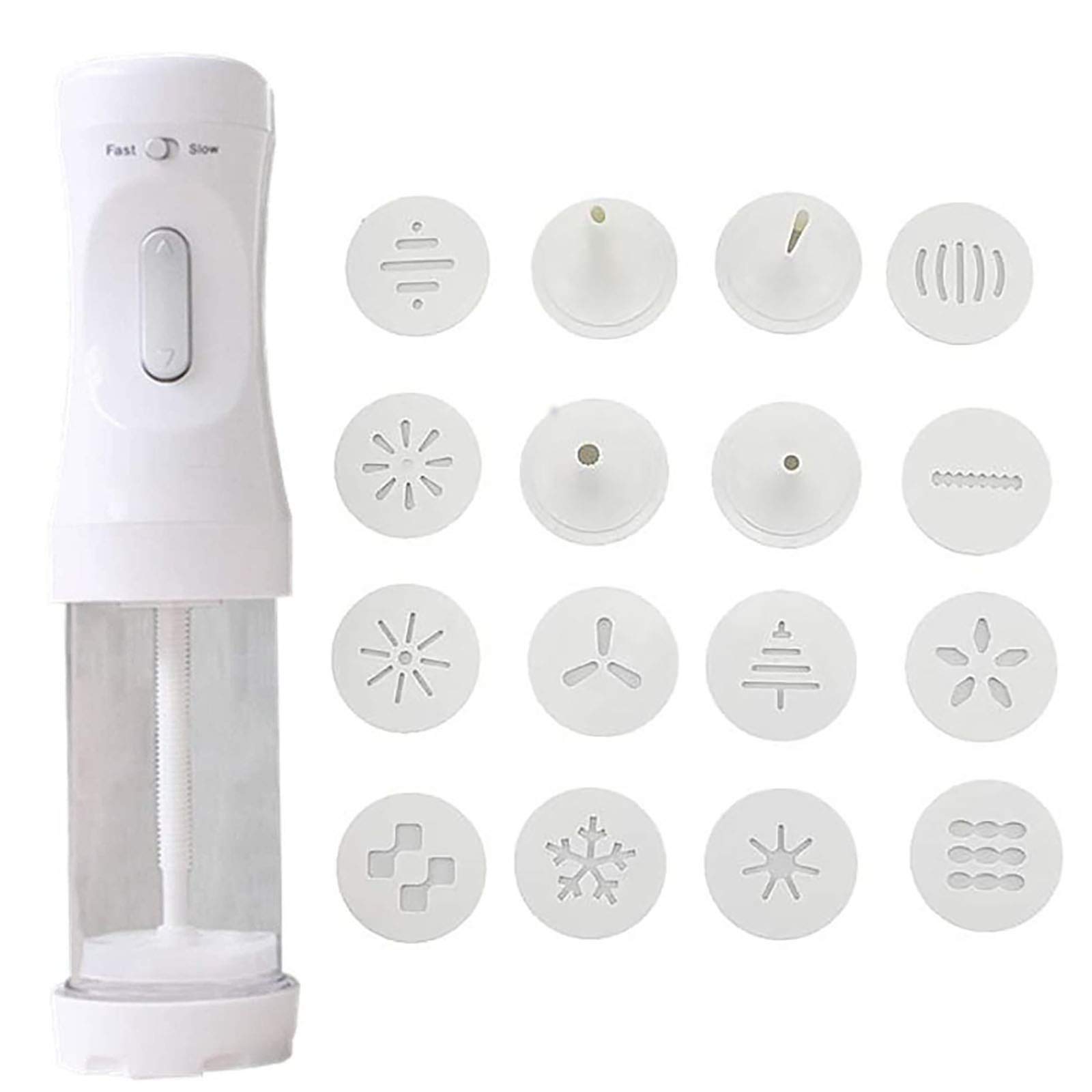 Electric Cookie Press Gun - 12 Discs & 4 Icing Tips for Baking, Spritz Biscuit Maker, DIY Cookie Decorating & Cake Icing | Perfect for Holiday Baking, Birthday Parties & Home Dessert Making