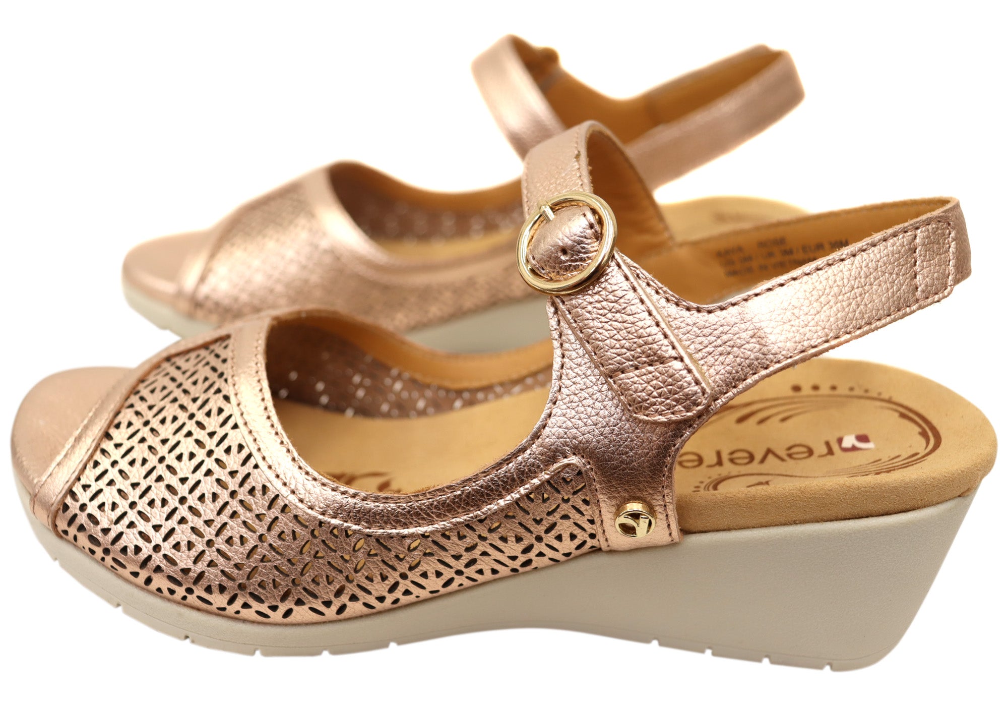 Revere Women's Kaya Wedge Sandals - Comfortable & Supportive Leather Sandals for Walking, Travel & Summer Outfits