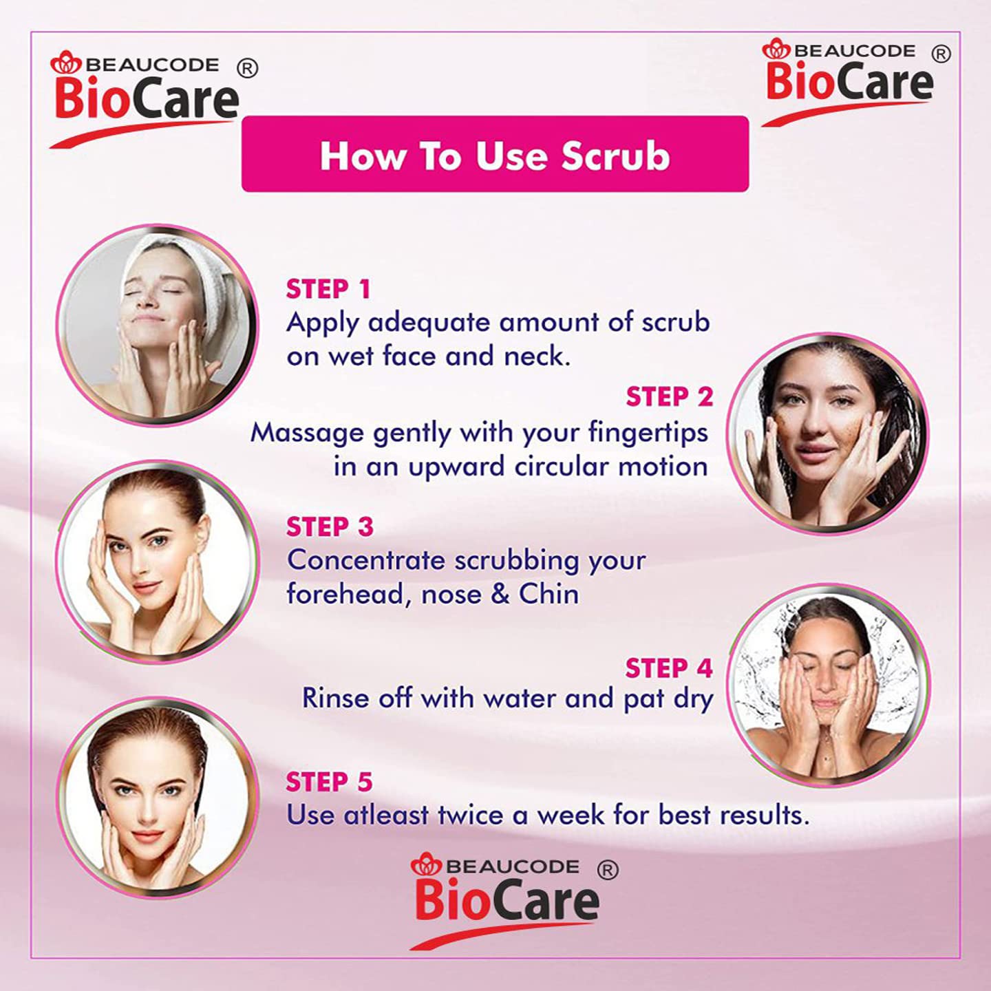 Beaucode Biocare Skin Glow Milk Protein Face & Body Scrub - Exfoliating & Moisturizing, Paraben & Cruelty Free, 500g - Perfect for Sensitive Skin & Daily Skincare Routine
