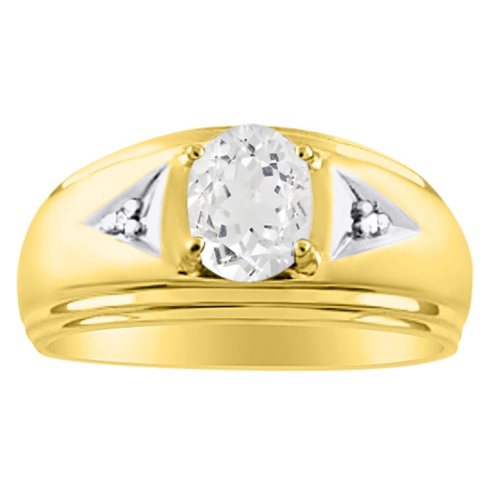 Diamond & White Topaz Ring - Sterling Silver or 14K Gold Plated - Elegant Jewelry for Women, Perfect for Engagement, Wedding & Anniversary Gifts