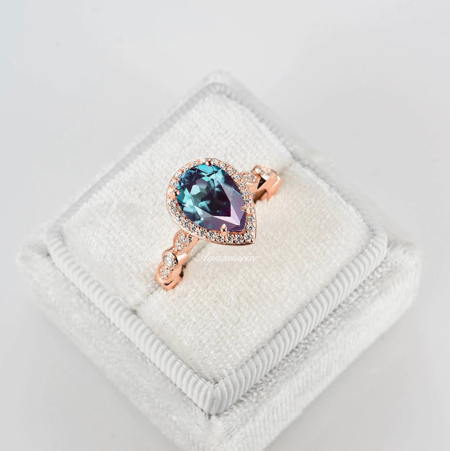 Luxury Alexandrite Ring 14K Rose Gold Vermeil - Perfect for Engagement, Anniversary & Special Occasion Gifts