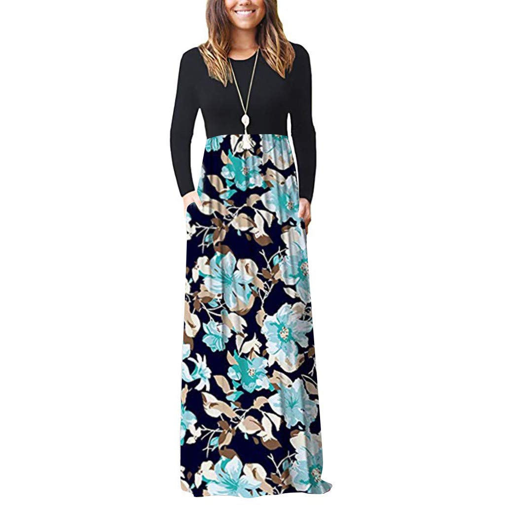Elegant Women's Maxi Dresses with Pockets - Short Sleeve Loose Fit Casual Long Dress for Formal & Everyday Wear | Perfect for Weddings, Parties, Beach Vacations and Office Wear