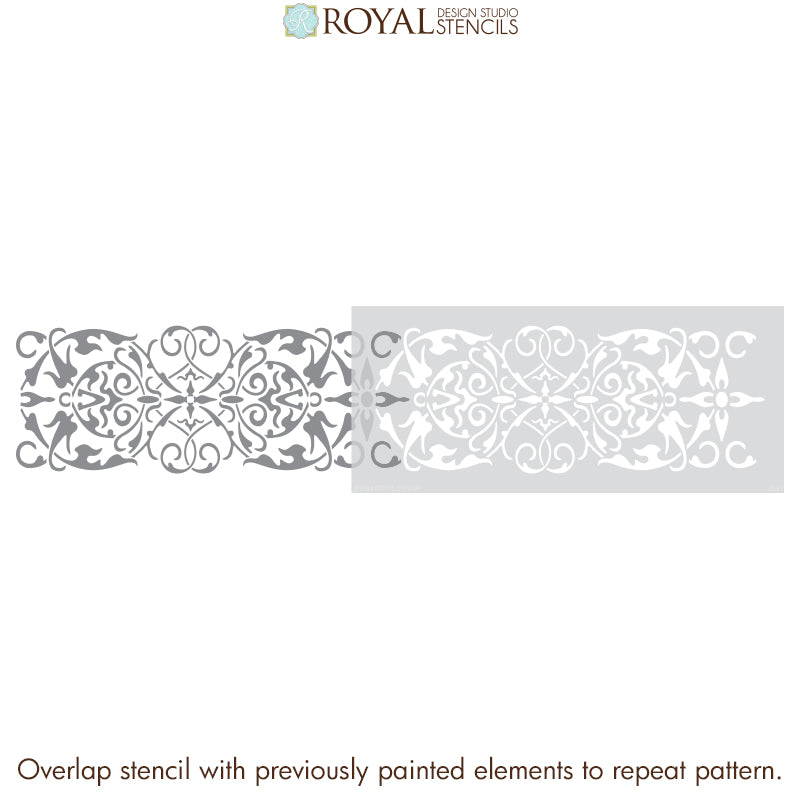 Arabesque Border Stencil - Reusable DIY Wall & Furniture Painting Template for Home Decor, Crafts, and Art Projects | Perfect for Bedrooms, Living Rooms, and Custom Designs