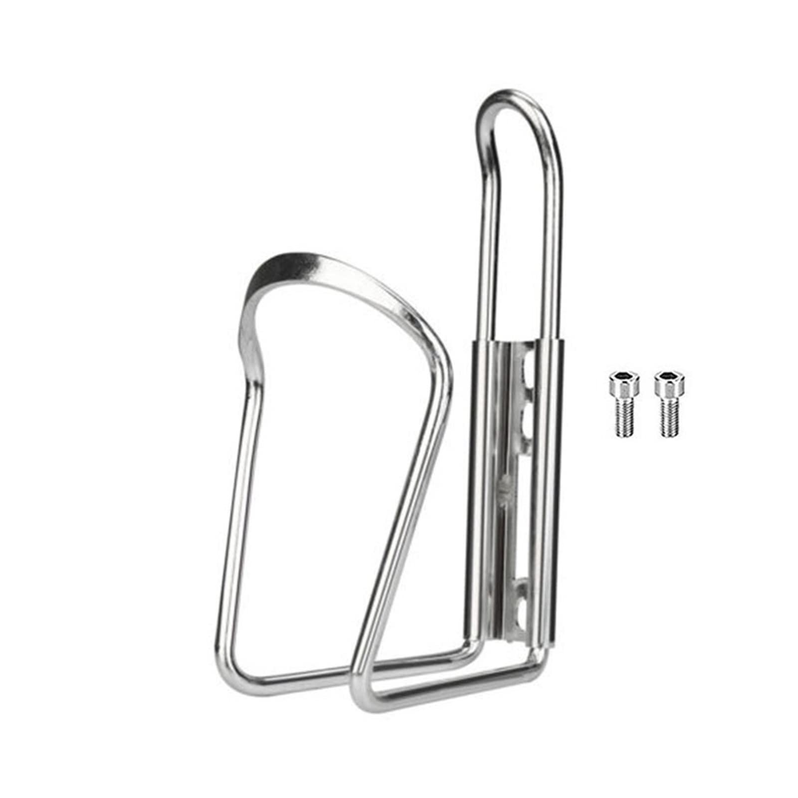 1 Pcs Aluminum Alloy Bicycle Water Bottle Holder - Lightweight Side Load Bike Drink Cage with Screws for Road & Mountain Bikes - Perfect for Cycling, Commuting & Outdoor Sports (Color: Silver)
