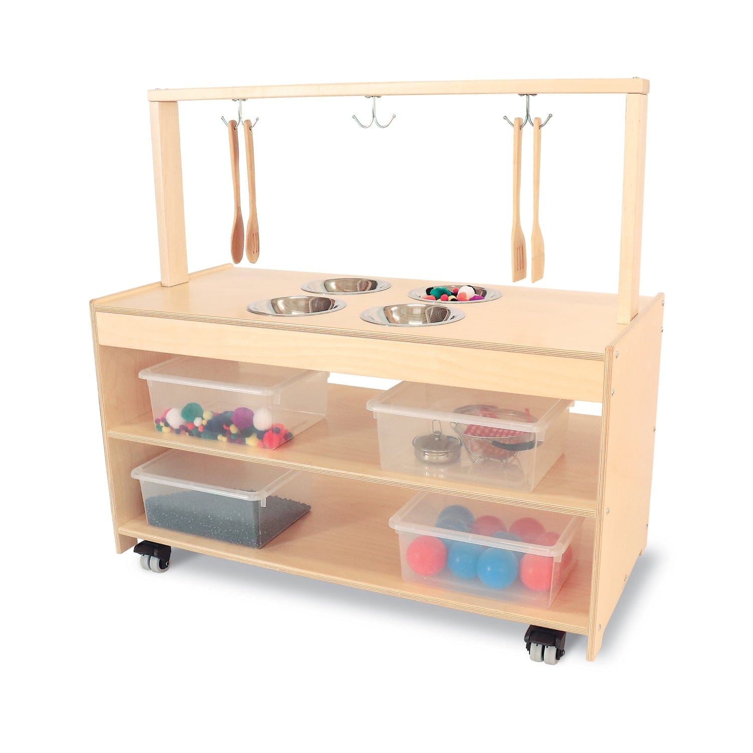 Portable Kids Play Kitchen Set - Montessori Sensory Toys for Toddlers, Pretend Cooking Toy with Lights & Sounds - Perfect for Indoor & Outdoor Role Play Games, Birthday Gifts for Boys & Girls Ages 3-6