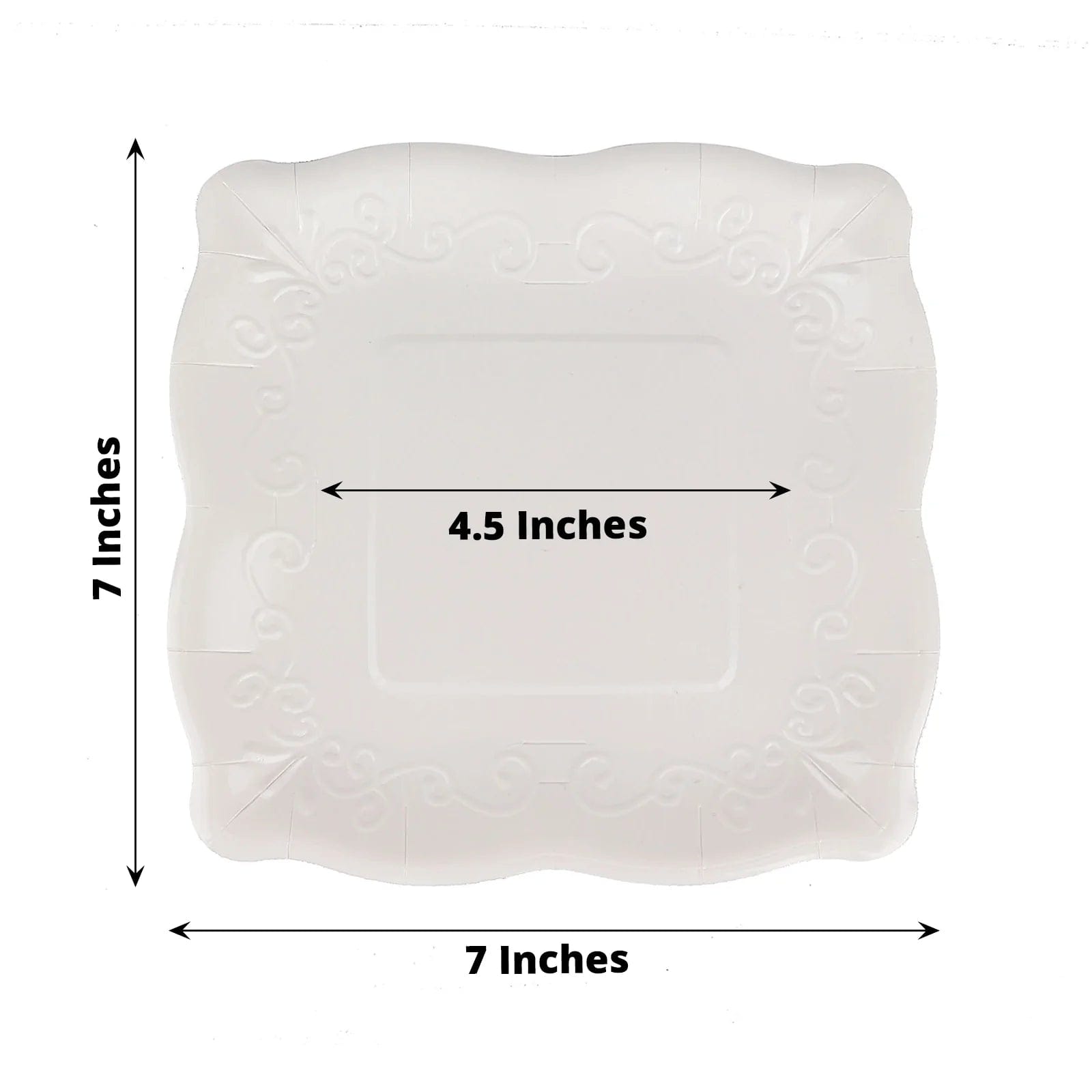 25 Pack Square Disposable Dessert Plates with Elegant Scroll Design - Perfect for Parties, Weddings, and Dinner Events