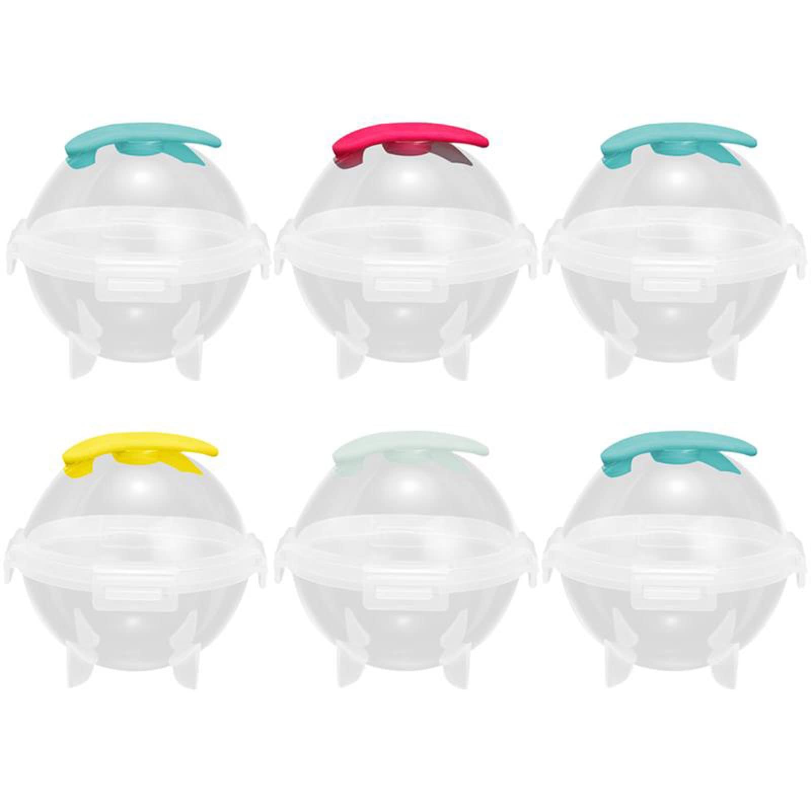 Premium 6-Piece Whiskey Ice Ball Maker Set - Round Silicone Mold for Perfect Spheres | Ideal for Bourbon, Scotch & Cocktails | Home Bar, Hotel & Party Use (Assorted Colors)