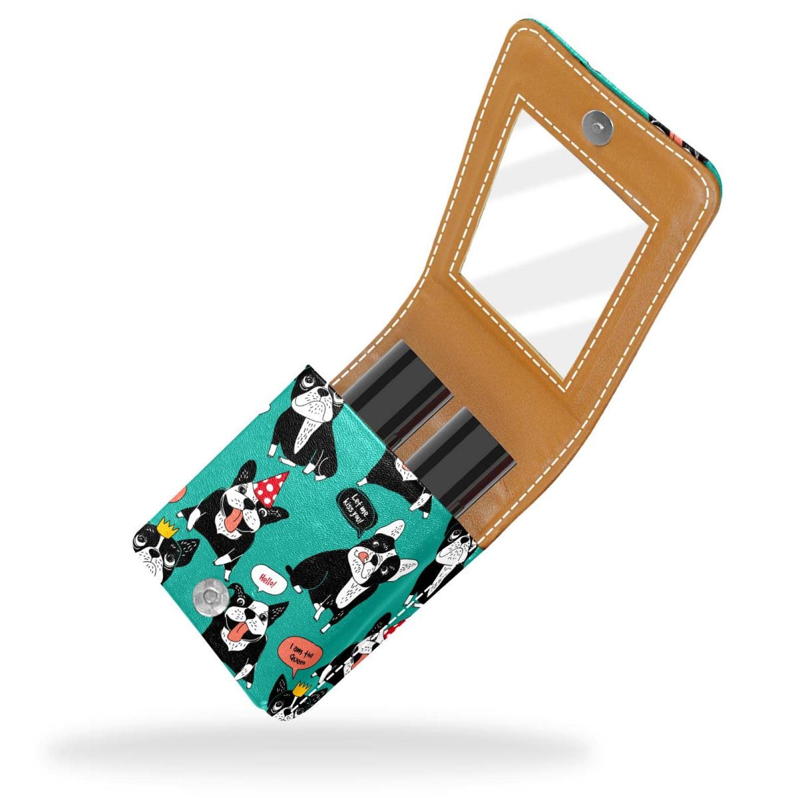 Personalized Lipstick Holder Case - Cute Puppy Dog Emoticon Makeup Bag, Portable Cosmetic Pouch & Organizer for Women | Perfect for Travel, Daily Use & Gift Giving