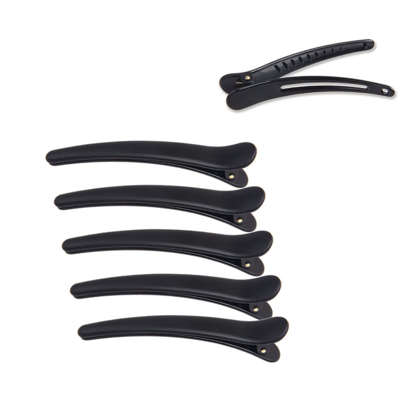 SOLUSTRE 12pcs Black Frosted Hair Clips for Women - Crocodile Clips, Duckbill Clips & Hairpins for Styling, Bangs & Updos - Perfect for Daily Use, Parties & Weddings