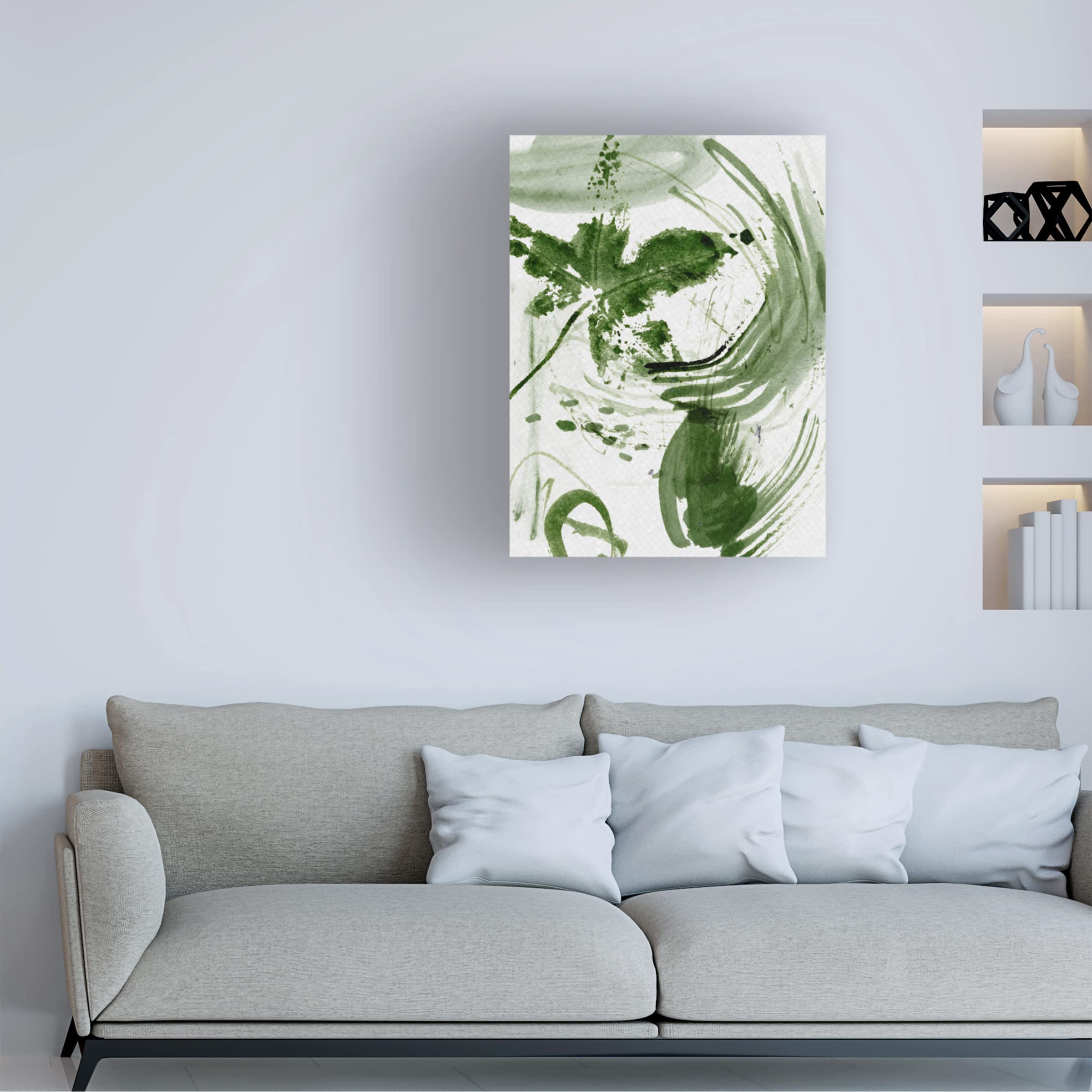 Trademark Fine Art 'Shades of Forest II' Canvas Wall Art by Melissa Wang - Nature Inspired Landscape Painting for Living Room, Bedroom & Office Decor