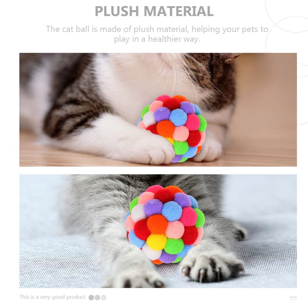 Balacoo 3-Pack Funny Cat Balls - Fuzzy Pompom Teething Toys for Cats & Dogs, Interactive Plush Wool Balls for Jumping, Licking & Play - Perfect for Indoor Playtime, Pet Training & Stress Relief