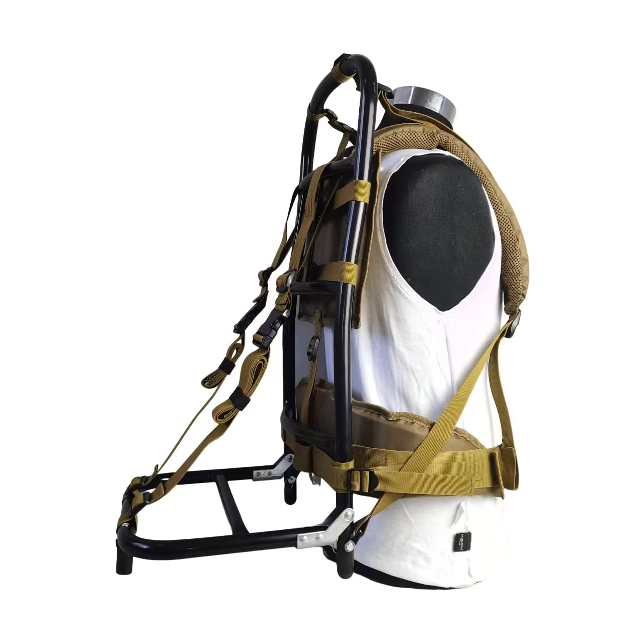 Best Aluminum External Frame Backpack for Hiking & Hunting - Lightweight Foldable 28.7x14.6x9.8 Inches (Khaki) - Perfect for Outdoor Adventures, Camping & Wilderness Exploration