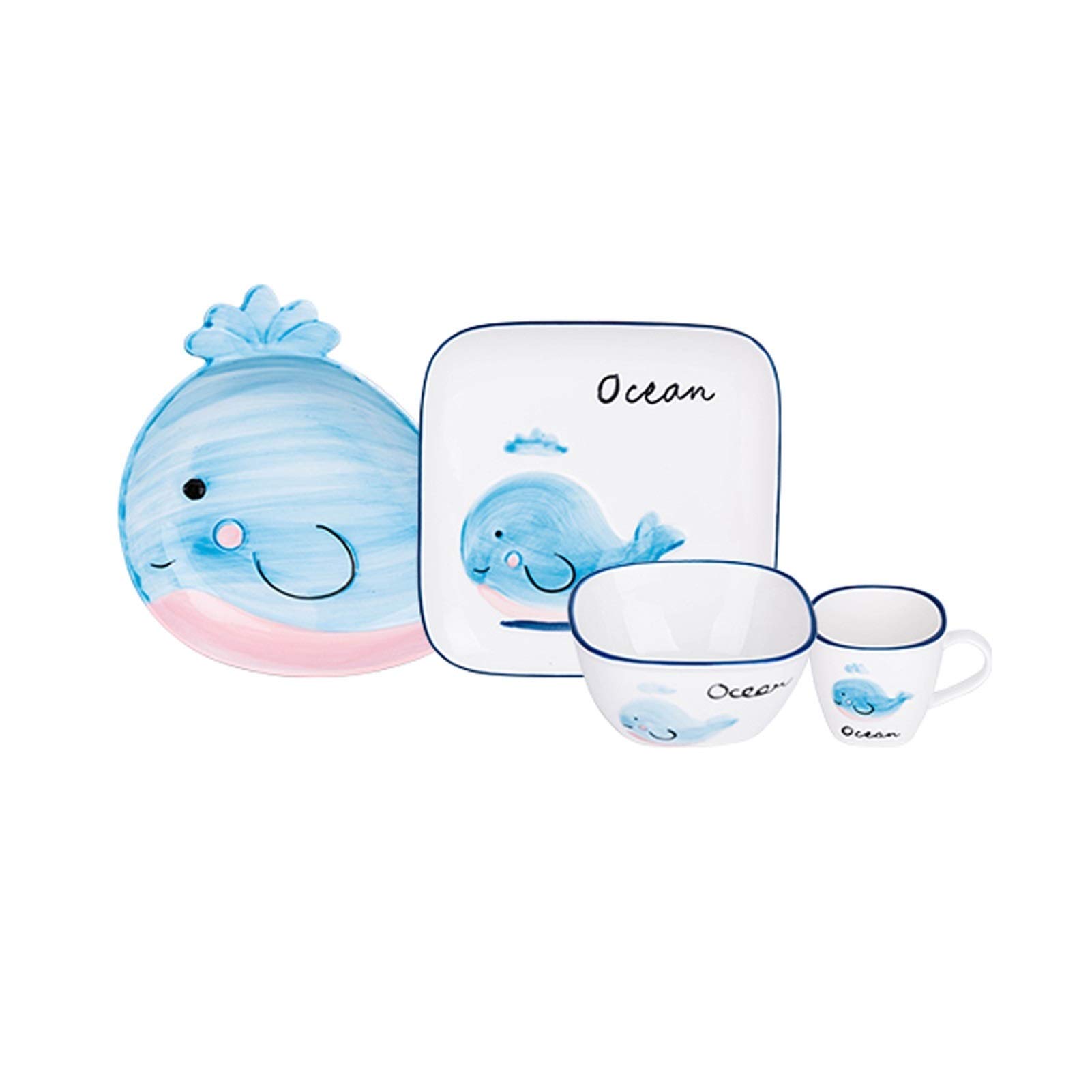 Animal-Shaped Ceramic Dinnerware Set for Kids - Creative Divided Plates, Square Bowls & Plates - Perfect for Steak, Pasta, Pizza & Salad - Ideal for Family Dinners, Kids' Parties & Restaurant-Style Meals