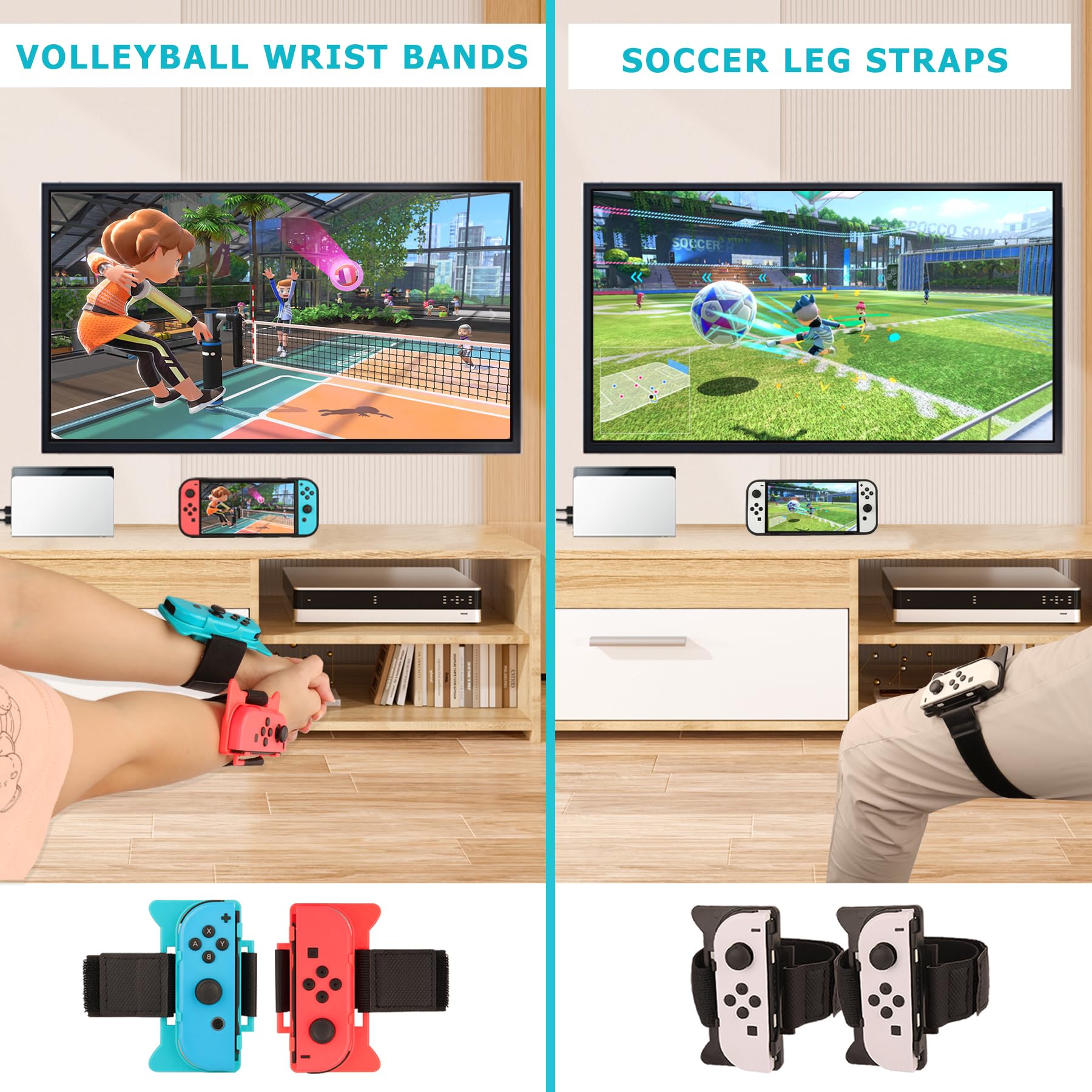 **24-in-1 Nintendo Switch Sports Accessories Kit – Joy-Con Grips, Controllers, Family Bundle for Nintendo Switch & OLED – Portable Carry Bag – Perfect for Multiplayer Gaming & Travel**