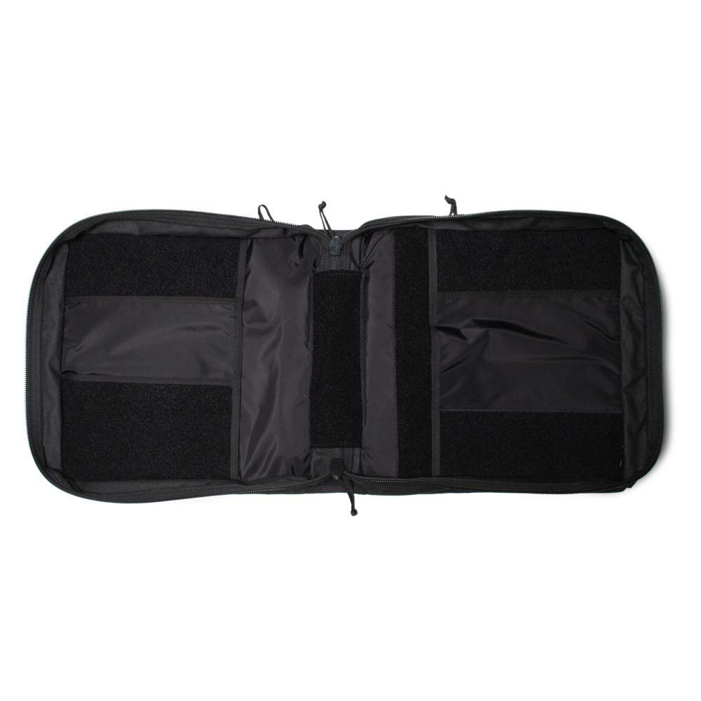 Tactical Notebook Cover - 3-Ring Binder Organizer with Zipper & Leather Handle | Fits 3-4 Inch Binders | Durable Field Notebook for Military, Outdoor & Office Use | Waterproof Tactical Gear (Black)