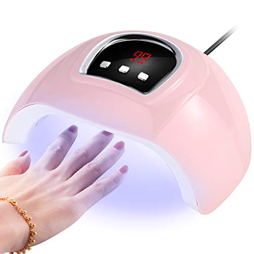 Yunnyp 54W 18LED UV Nail Lamp with Auto Sensor - Professional Gel Polish Dryer with 3 Timer Settings for Salon & Home Manicures | Perfect for Nail Art, Gel Extensions & Quick Drying