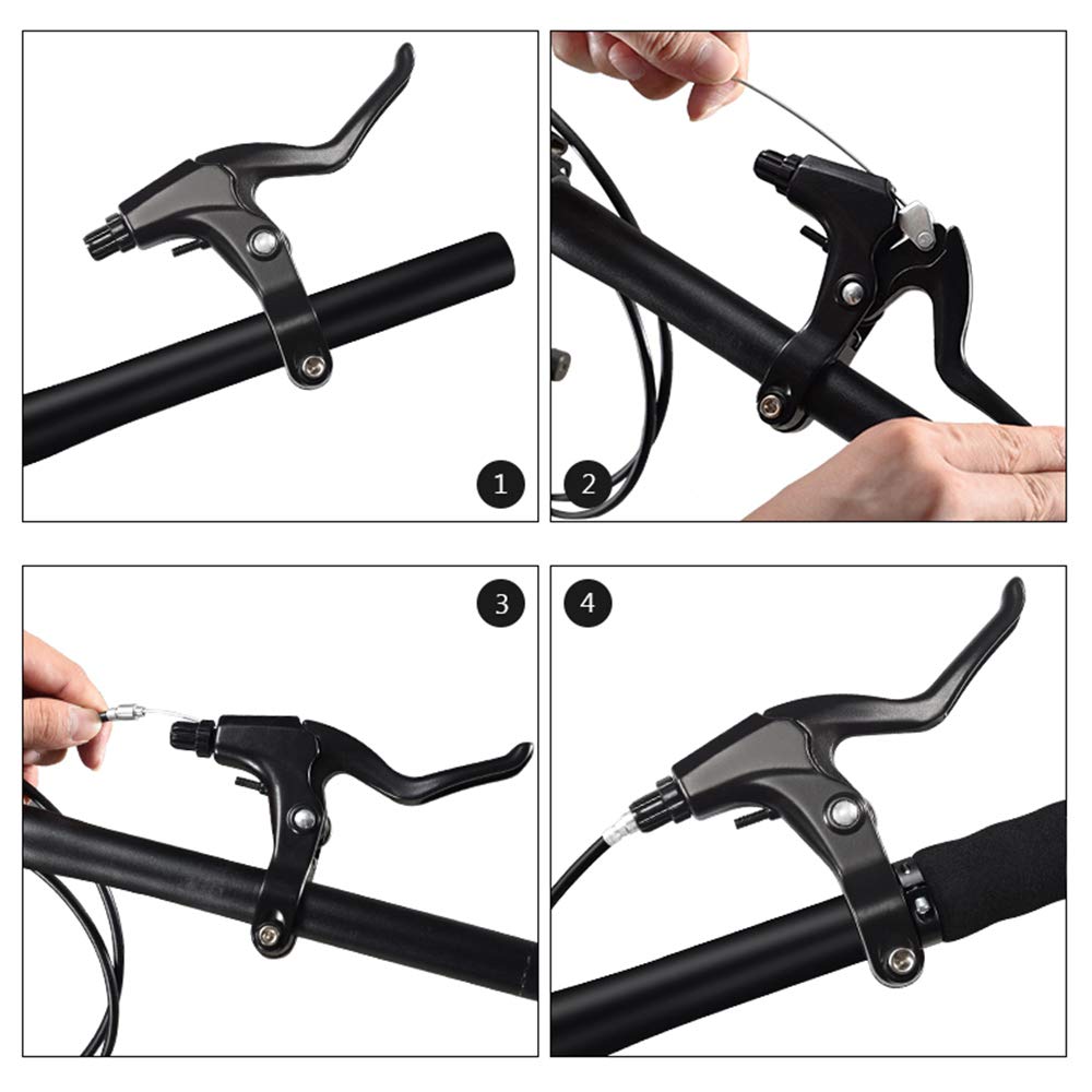 Universal Aluminum Bike Brake Levers - 1 Pair Replacement Brake Handles for Mountain, Road & Folding Bikes (2.2cm Diameter) | Durable MTB Cycling Parts & Accessories | Perfect for Commuting, Trail Riding & Urban Cycling