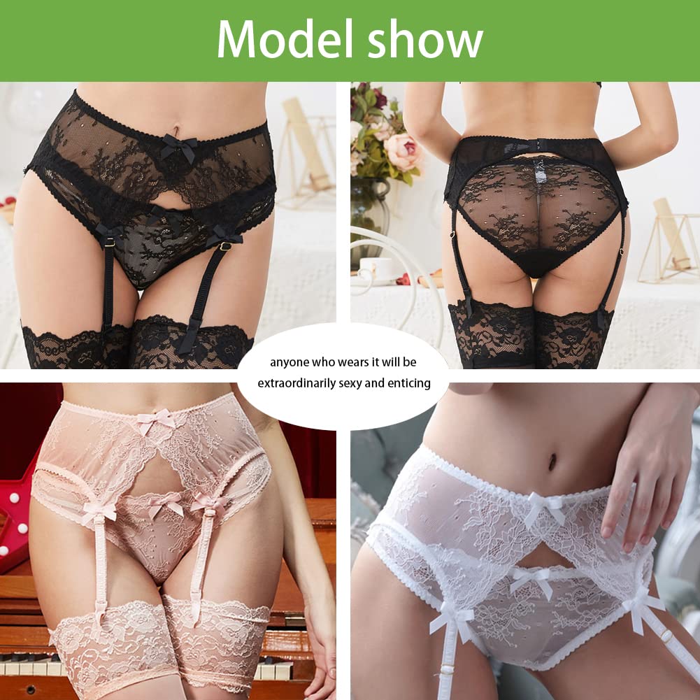 Sexy Lace Garter Belt for Women - Adjustable Thigh High Stocking Suspender - Perfect for Bridal Lingerie, Boudoir Photography & Romantic Occasions