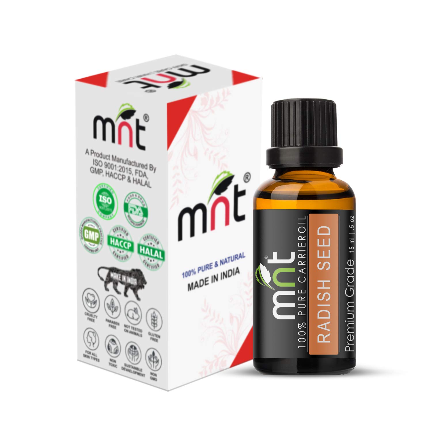Pure Cold Pressed Radish Seed Carrier Oil 15ML - 100% Natural Therapeutic Grade for Skin & Hair Care - Perfect for Aromatherapy, Massage & DIY Beauty Recipes