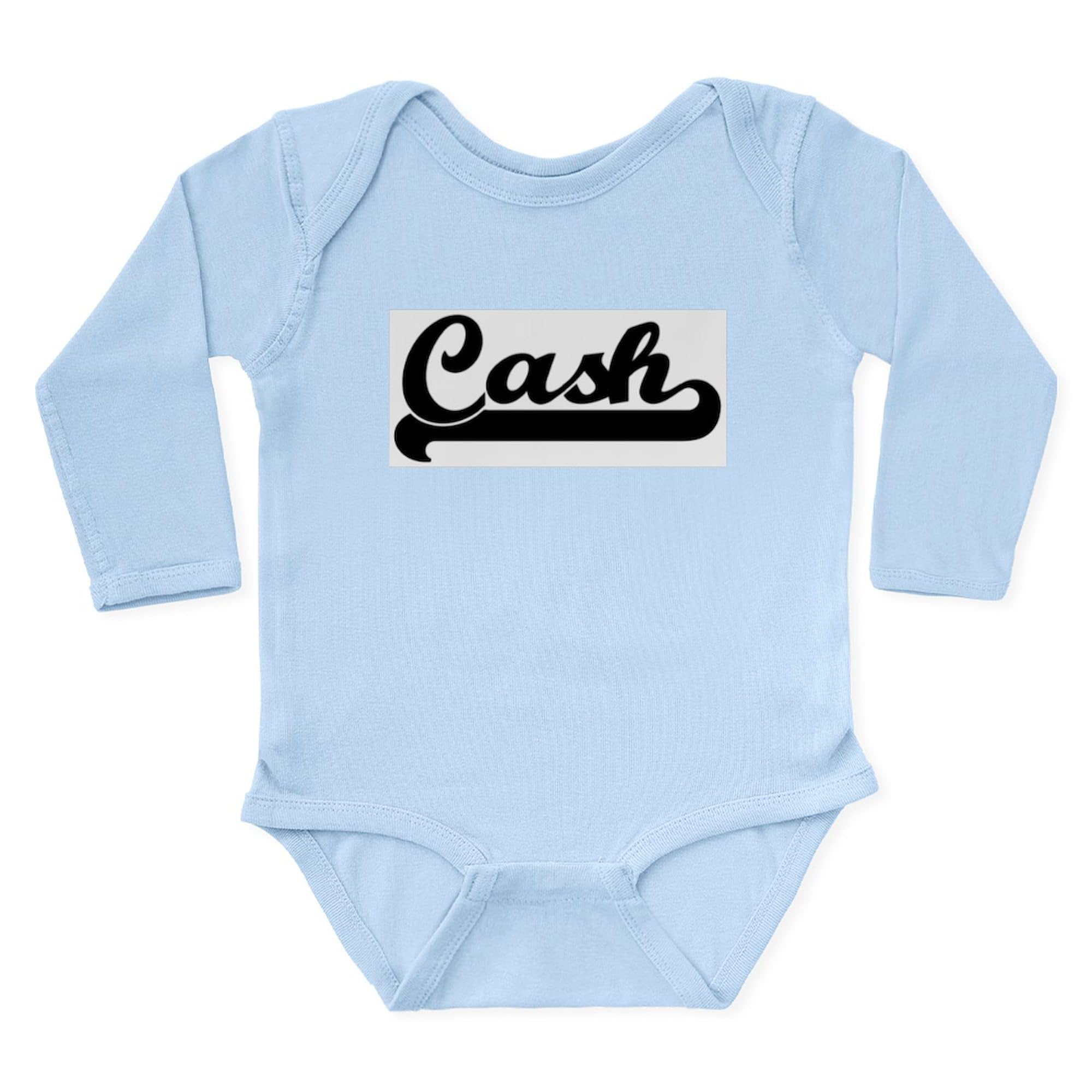 Cash Body Suit Cute Long Sleeve Infant Baby Bodysuit Romper - Black Jersey for Newborns & Toddlers | Perfect for Family Photos, Holidays & Everyday Wear