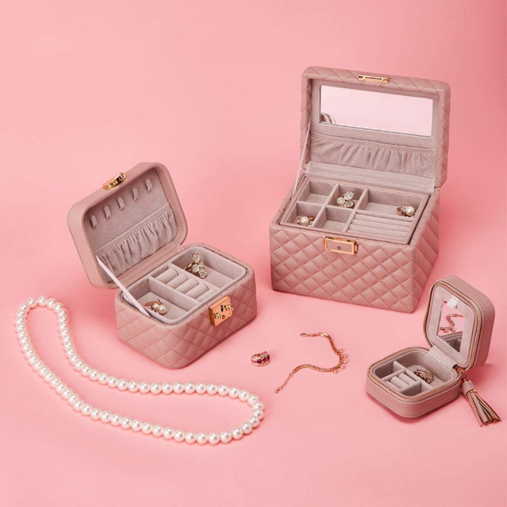 Elegant Leather Jewelry Storage Box - Organizer for Necklaces, Watches & Accessories | Perfect Jewelry Gift for Women | Home, Bedroom & Dressing Table Decor | Stylish Desktop Storage Solution for Ladies' Jewelry Collection