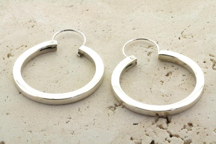 Sterling Silver Disc Hoop Earrings for Women - Elegant & Dainty Jewelry for Everyday Wear, Parties & Gifts