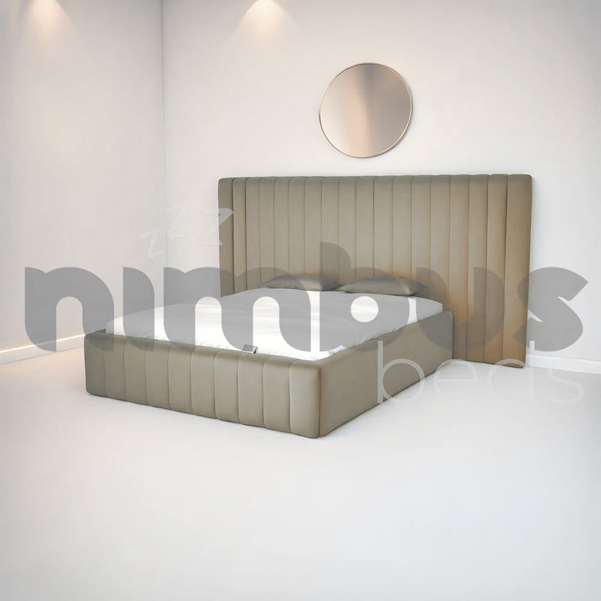 Luxury Louis Bed Frame - Queen Size, Upholstered Platform Bed with Wooden Slats & Noise-Free Support - Perfect for Master Bedroom, Guest Room, or Apartment