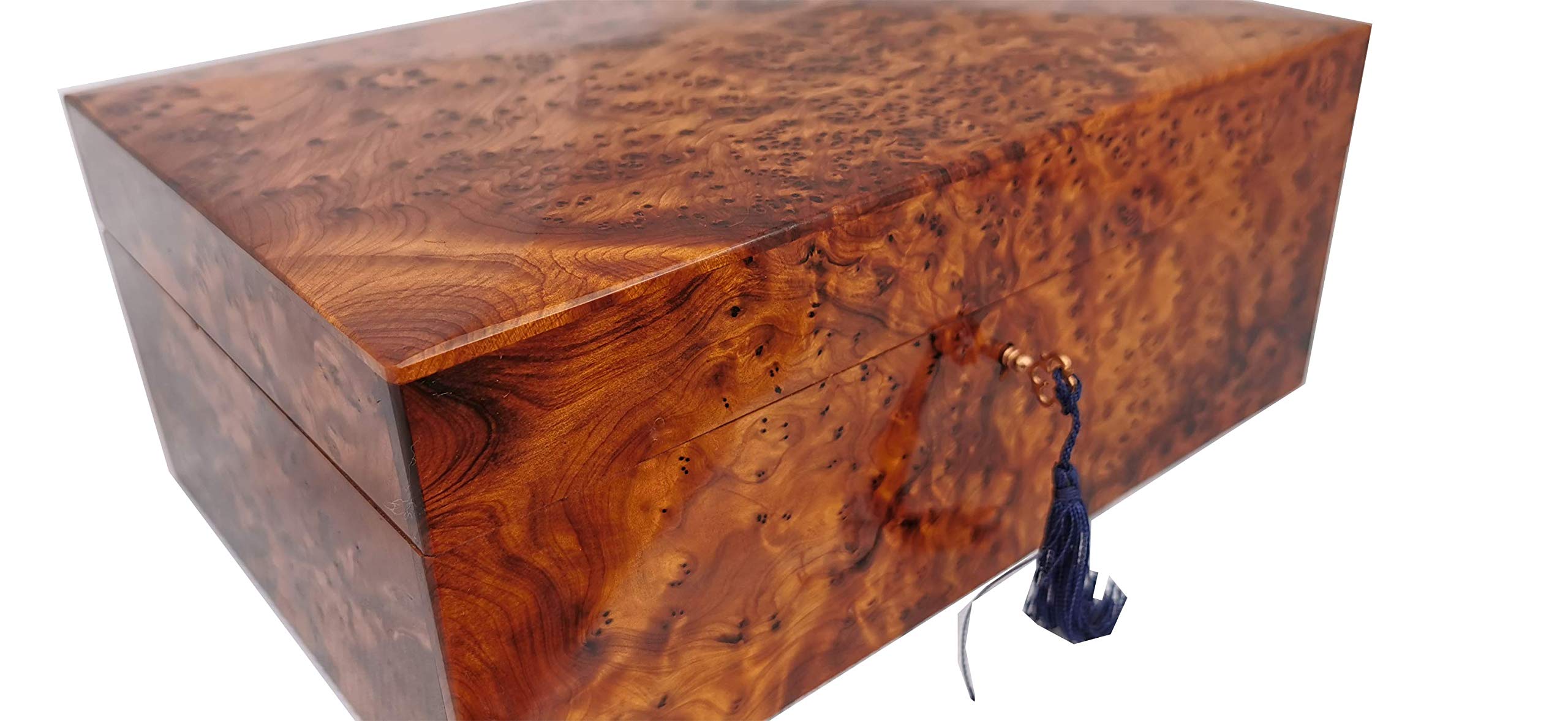 Handmade Thuya Burl Wood Jewelry Box 12x8x4.7 Inches - Luxury Cufflinks Storage & Gift Box for Women | Perfect for Jewelry Organization, Wedding Gifts & Home Decor