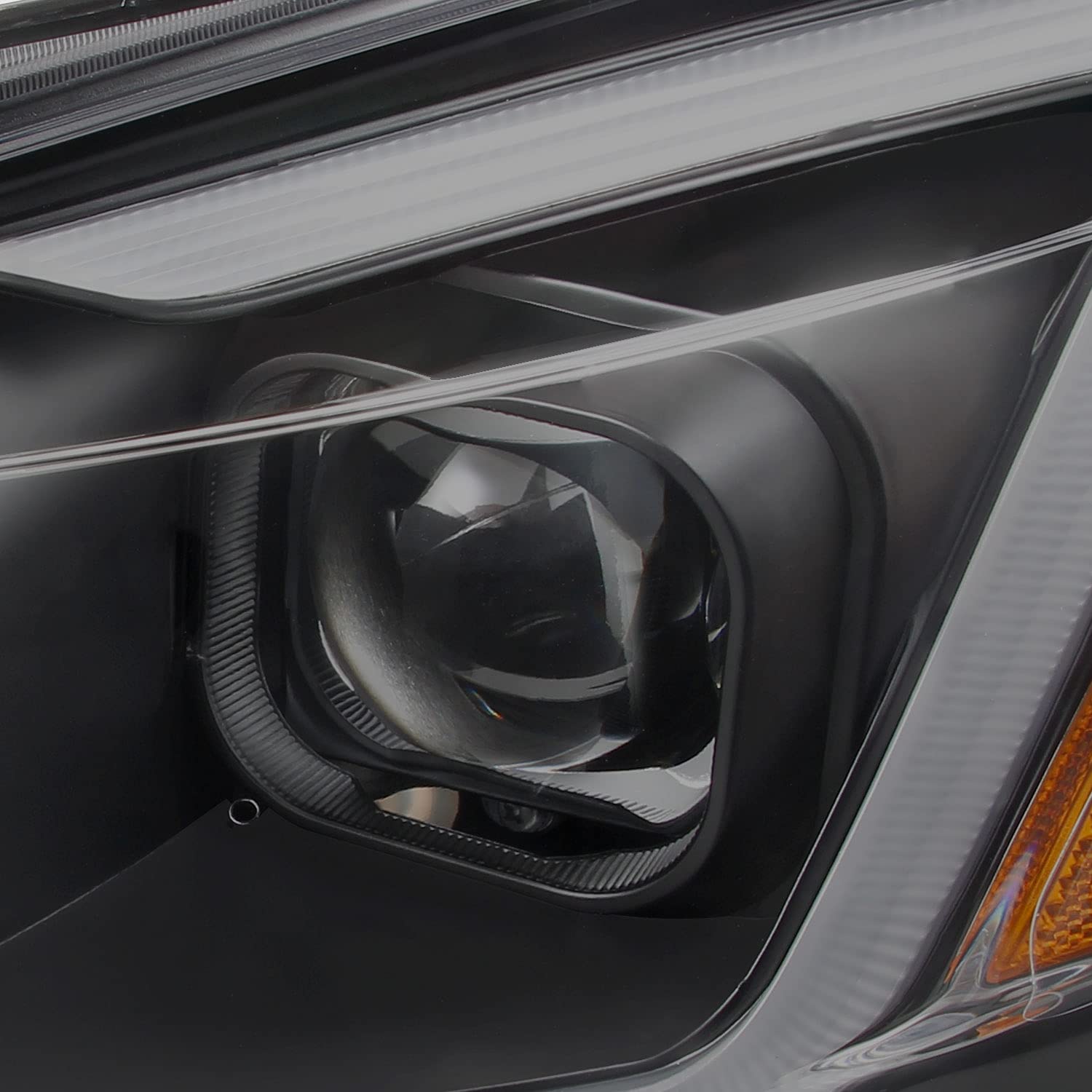 AKKON Black Smoked LED DRL Projector Headlights for 2013-2015 Nissan Sentra - Pair (Left + Right) | Upgrade Replacement for Improved Visibility & Style