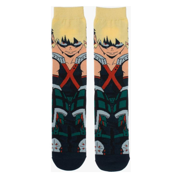 My Hero Academia Bakugo 360 Character Men's Crew Socks - Anime Graphic Novelty Socks for Cosplay, Gifts & Everyday Wear