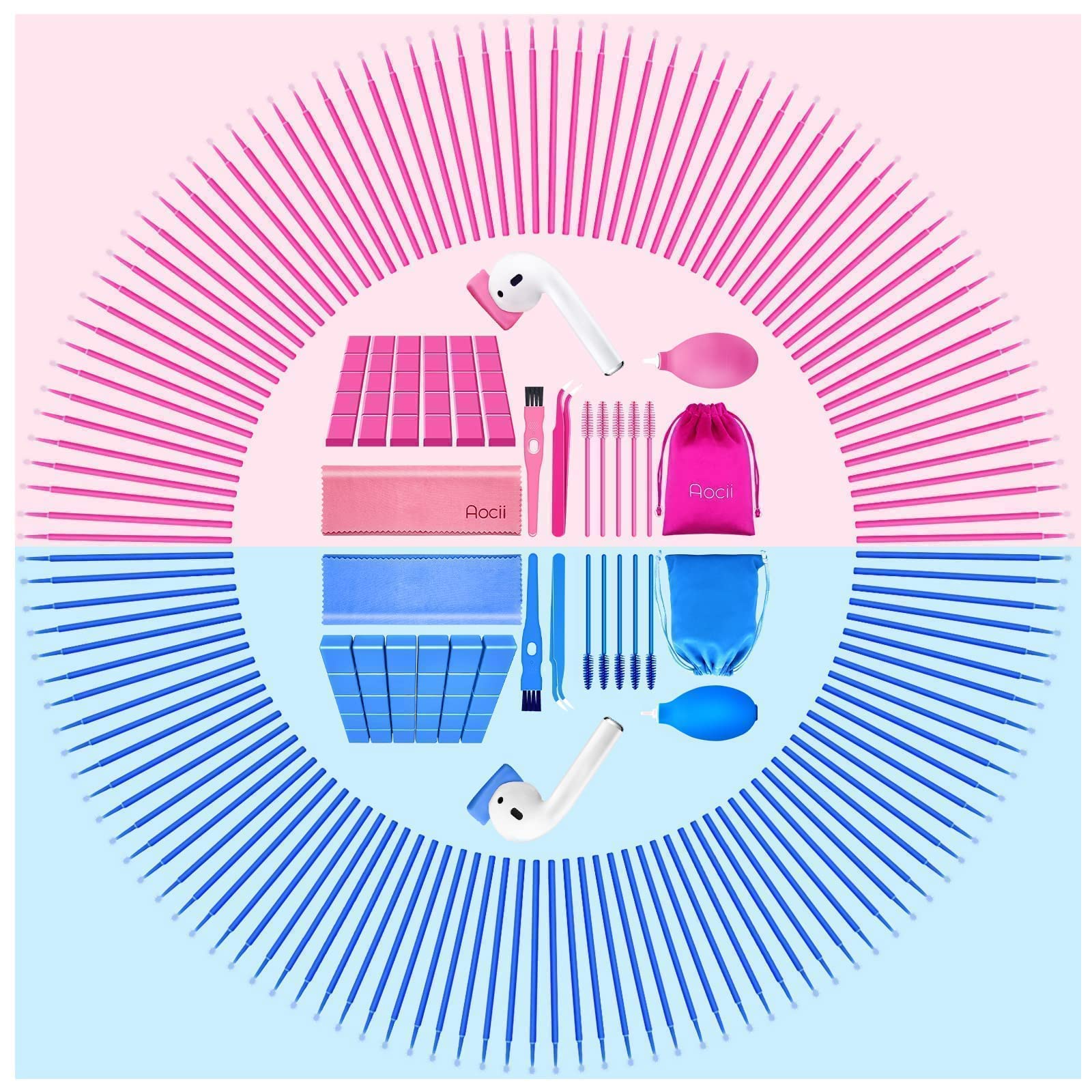 AirPods Cleaner Kit (Pink & Blue) - Couple Set for Daily Cleaning