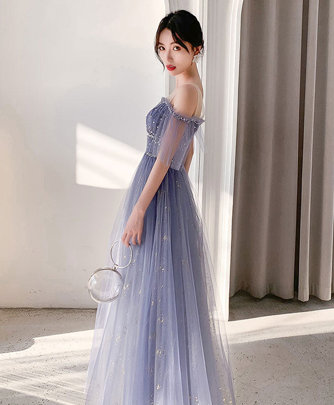 Elegant Royal Blue Tulle Lace Long Prom Dress for Women - Formal Evening Gown for Homecoming, Ball, Wedding Guest & Special Occasions