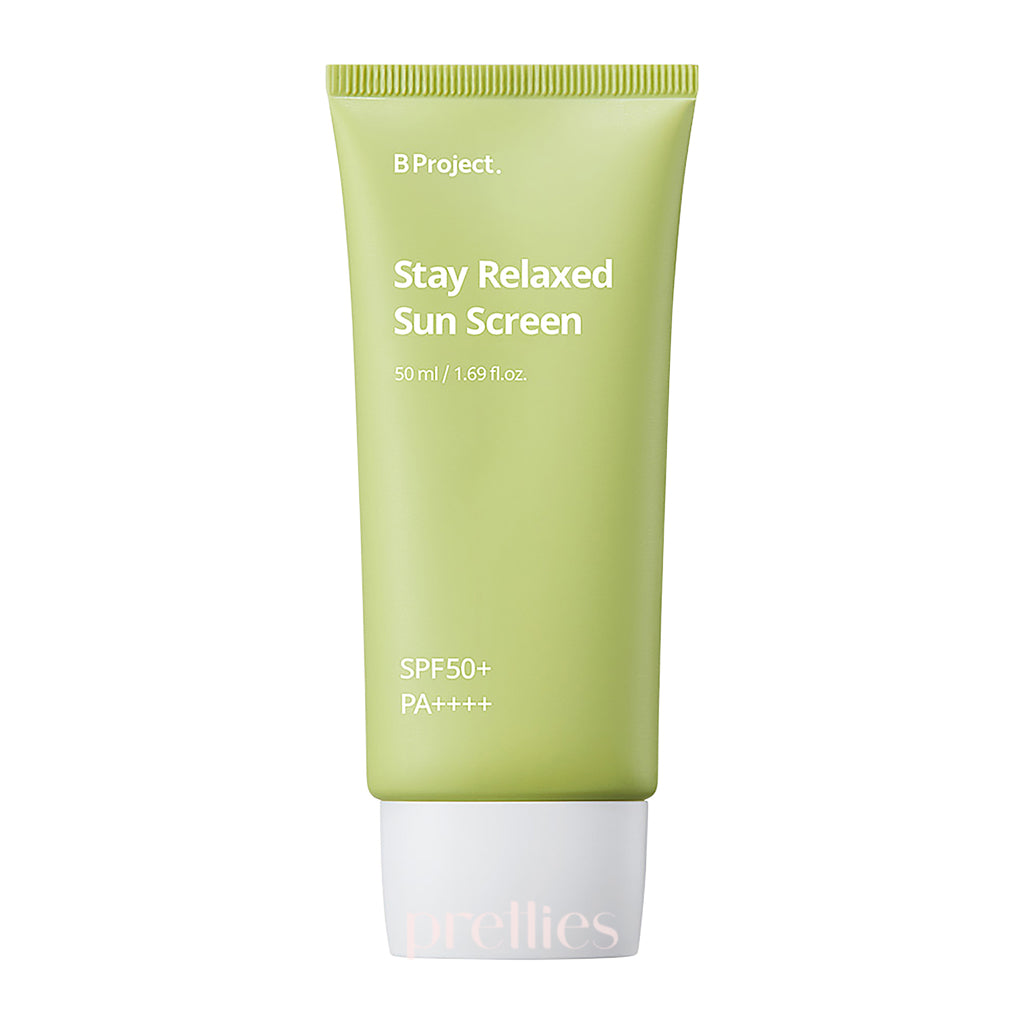 B Project Stay Relaxed Sunscreen SPF50+ PA++++ 50ml - Broad Spectrum UVA/UVB Protection, Water Resistant, Lightweight Face & Body Sunscreen for Daily Use, Outdoor Activities & Beach Vacations