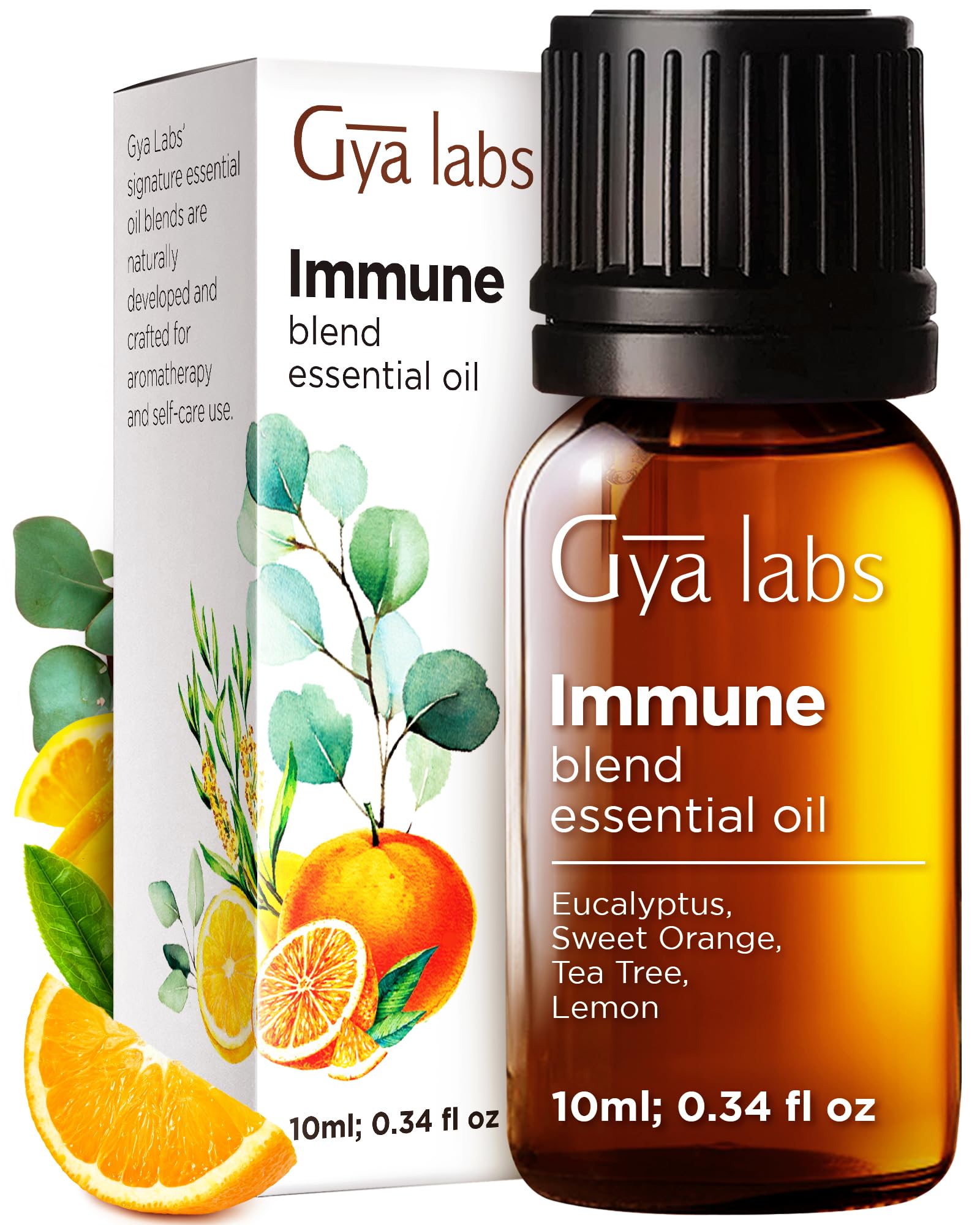 Gya Labs Immune Support Essential Oil Blend - Thieves Oil for Diffuser, Aromatherapy & Wellness (0.34 Fl Oz) | Natural Cleansing & Invigorating Scent for Home, Office & Yoga Studio