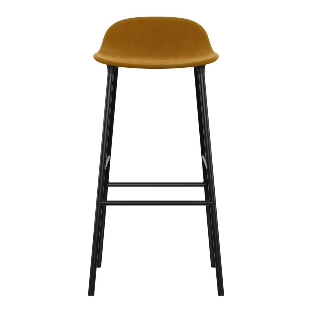 Modern Form Bar Stool with Metal Legs & Upholstered Seat - Perfect for Kitchen Islands, Home Bars & Commercial Use