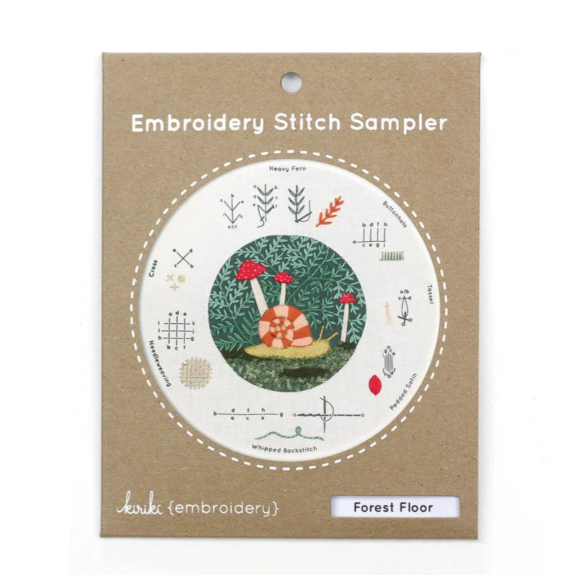 Forest Floor Embroidery Stitch Sampler Kit - Hand Embroidery Patterns for Beginners & Advanced - Perfect for DIY Home Decor, Wall Art & Gift Making