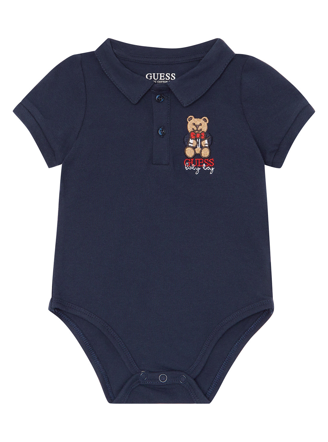 Blue Bear Logo Polo Onesie for Baby Boys & Girls (0-12 Months) - Soft Cotton Romper for Playtime, Outings & Photo Shoots