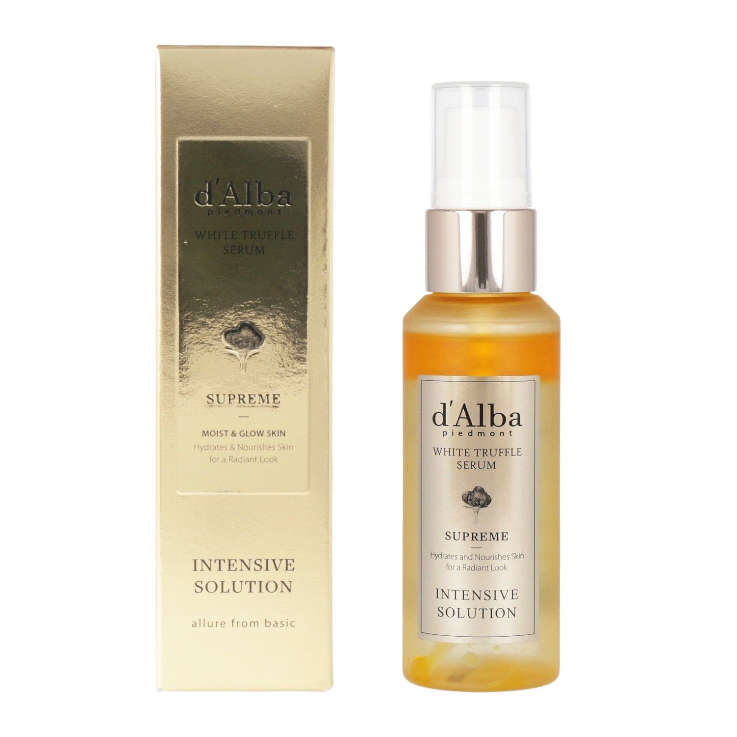 d'Alba White Truffle Supreme Intensive Serum 50ml/100ml - Anti-Aging Facial Treatment for Glowing Skin - Perfect for Night Routine & Daily Skincare Regimen