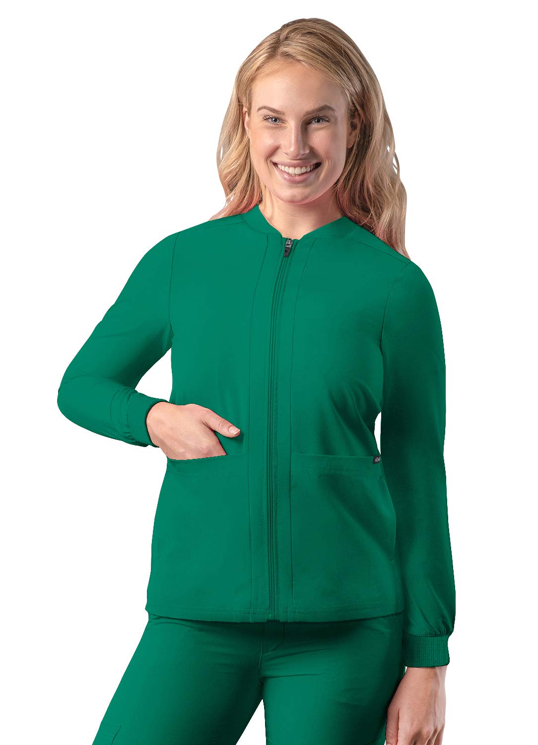 Adar Addition Women's Zippered Bomber Scrub Jacket - Comfortable Medical Uniform for Nurses & Healthcare Professionals - Perfect for Hospitals, Clinics & Work Shifts