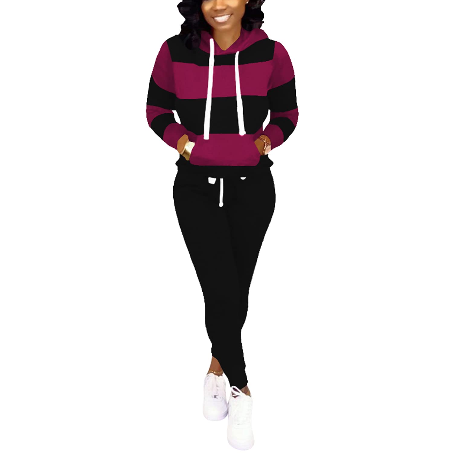 Nimsruc Women's Two Piece Jogging Suits - Casual Tracksuit Set for Running, Gym & Lounge Wear | Comfortable Athletic Outfit for Workouts & Relaxation