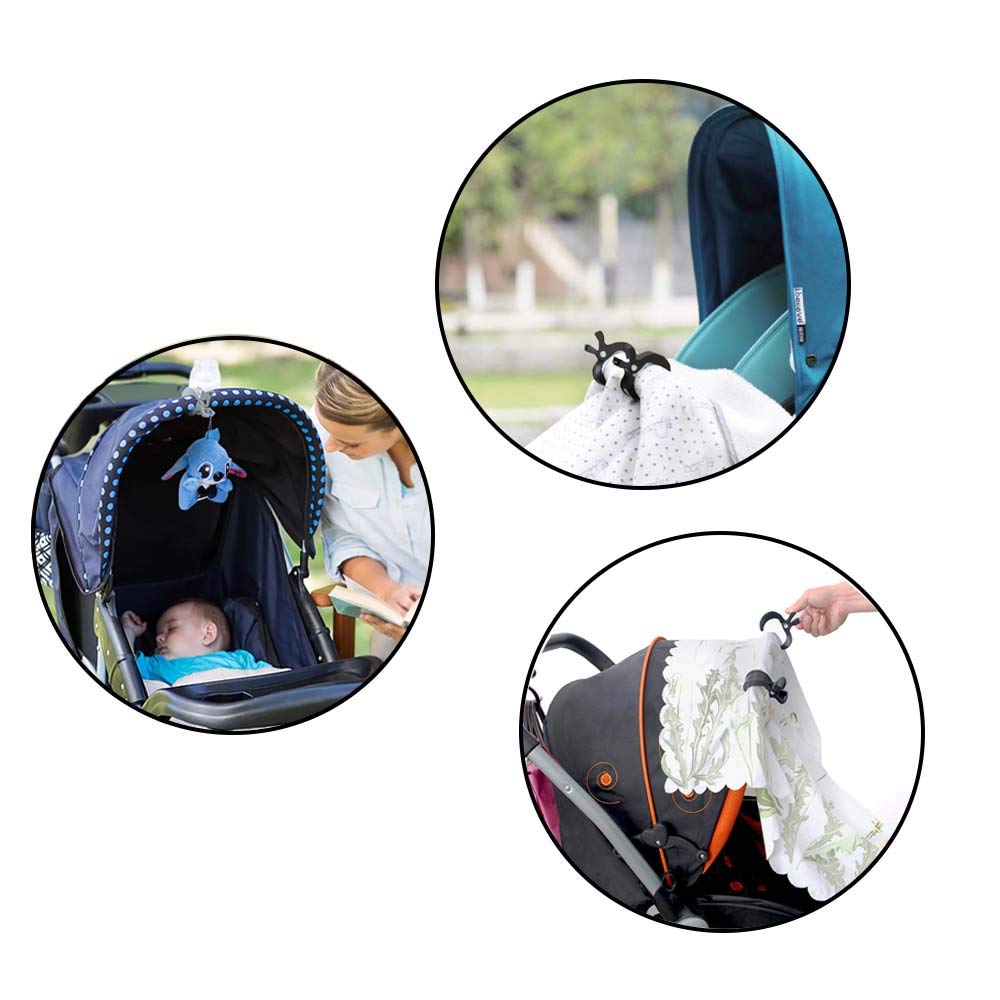 **Yisscen Universal Adjustable Stroller Cup Holder with 2 Clips & 1 Hook - Perfect for Pushchairs, Bikes, Wheelchairs - Ideal for Parents, Commuters & Outdoor Activities**