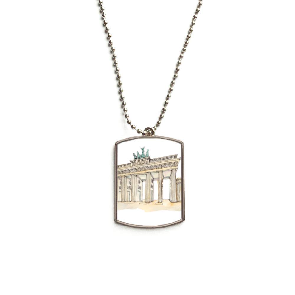 DIYthinker Stainless Steel Dog Tag Pendant - Brandenburg Gate Eastern Germany Inspired Pet Necklace for Dogs & Cats | Perfect for Pet ID Tags, Fashion Accessories & Travel Souvenirs