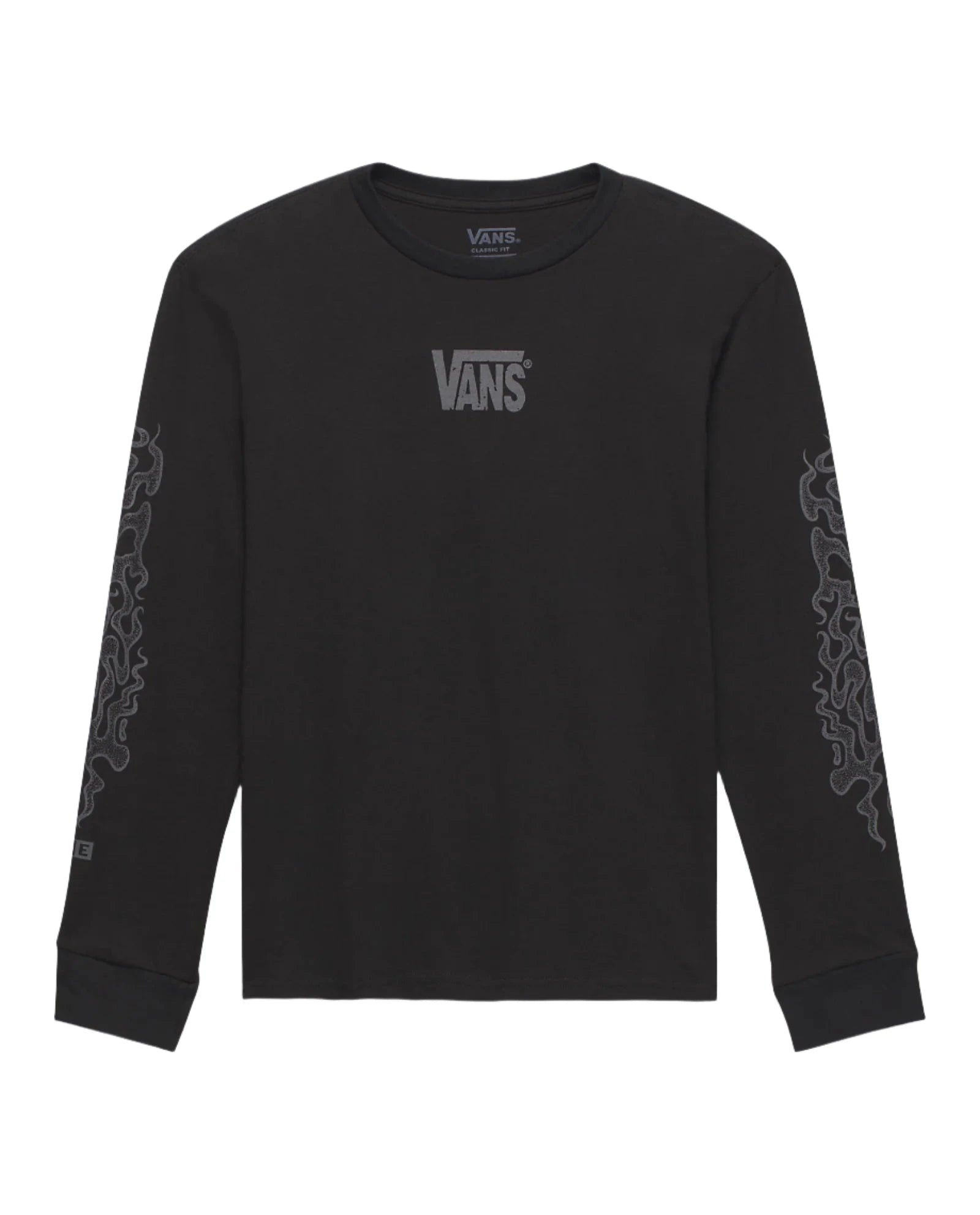 VANS Youth MTE Wavy Dune Long Sleeve T-Shirt for Boys & Girls - Black Cotton Casual Shirt for Outdoor Activities & Streetwear Fashion