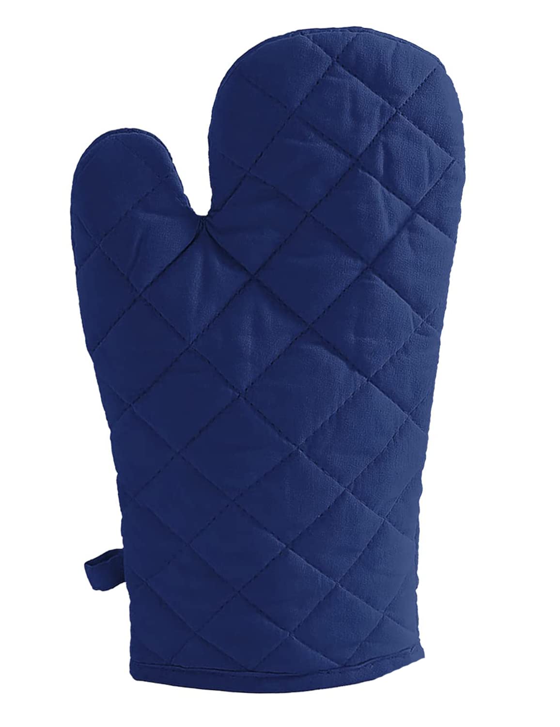 Heart Home Cotton Microwave Oven Gloves Set of 2 - Heat Resistant Kitchen Mittens for Cooking, Baking & Grilling (Blue) - Perfect for Hot Pans, Baking Sheets & Microwave Use