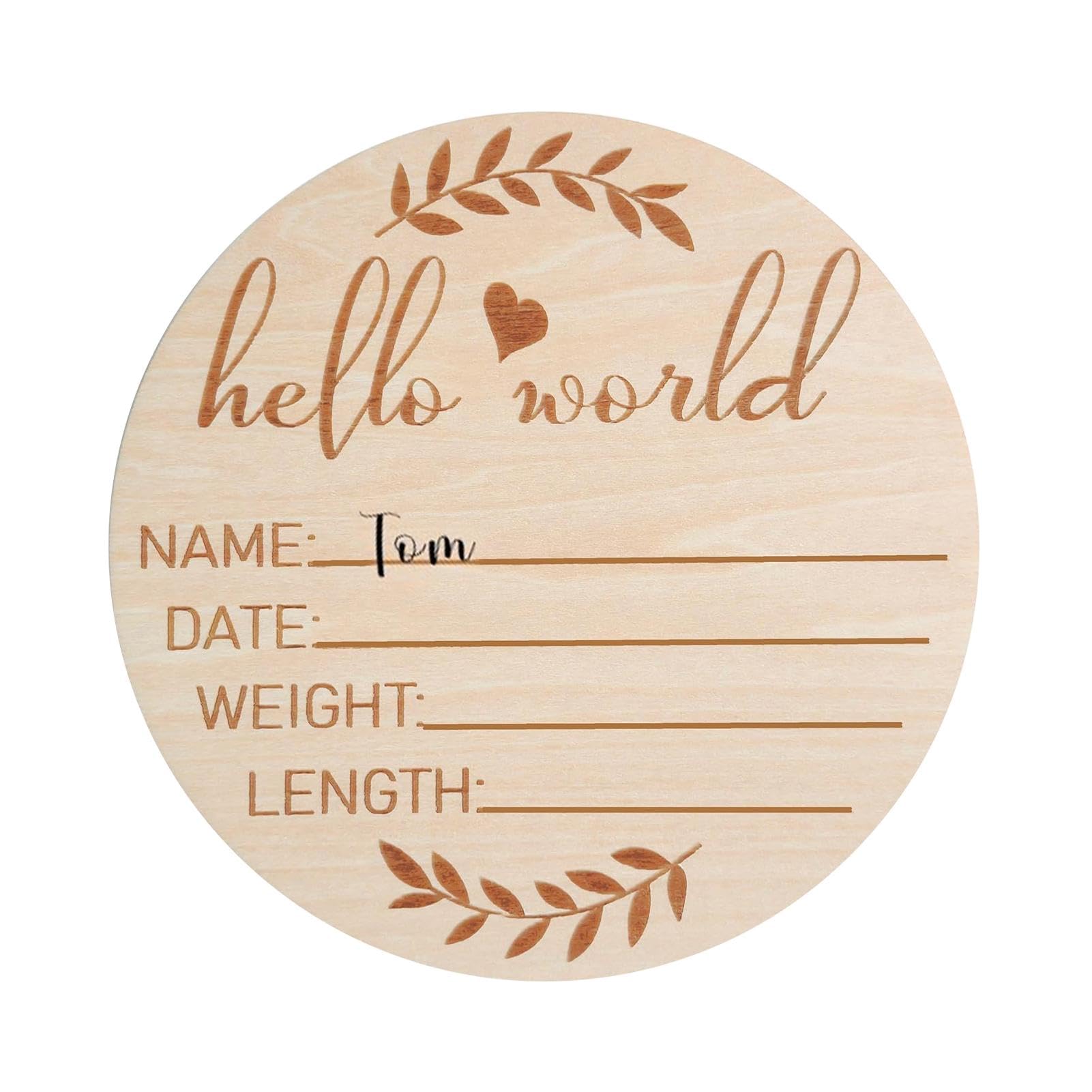 Shakven Wooden Baby Birth Announcement Sign - Unique Hospital Birth Sign & Cherished Baby Shower Keepsake | Perfect for Newborn Photo Props, Nursery Decor & Gender Reveal Gifts