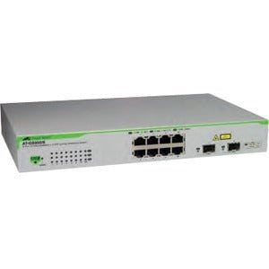 Allied Telesis 8-Port Gigabit WebSmart Switch with 2 Combo SFP Ports - Ideal for Small Business Networks & Home Office Connectivity