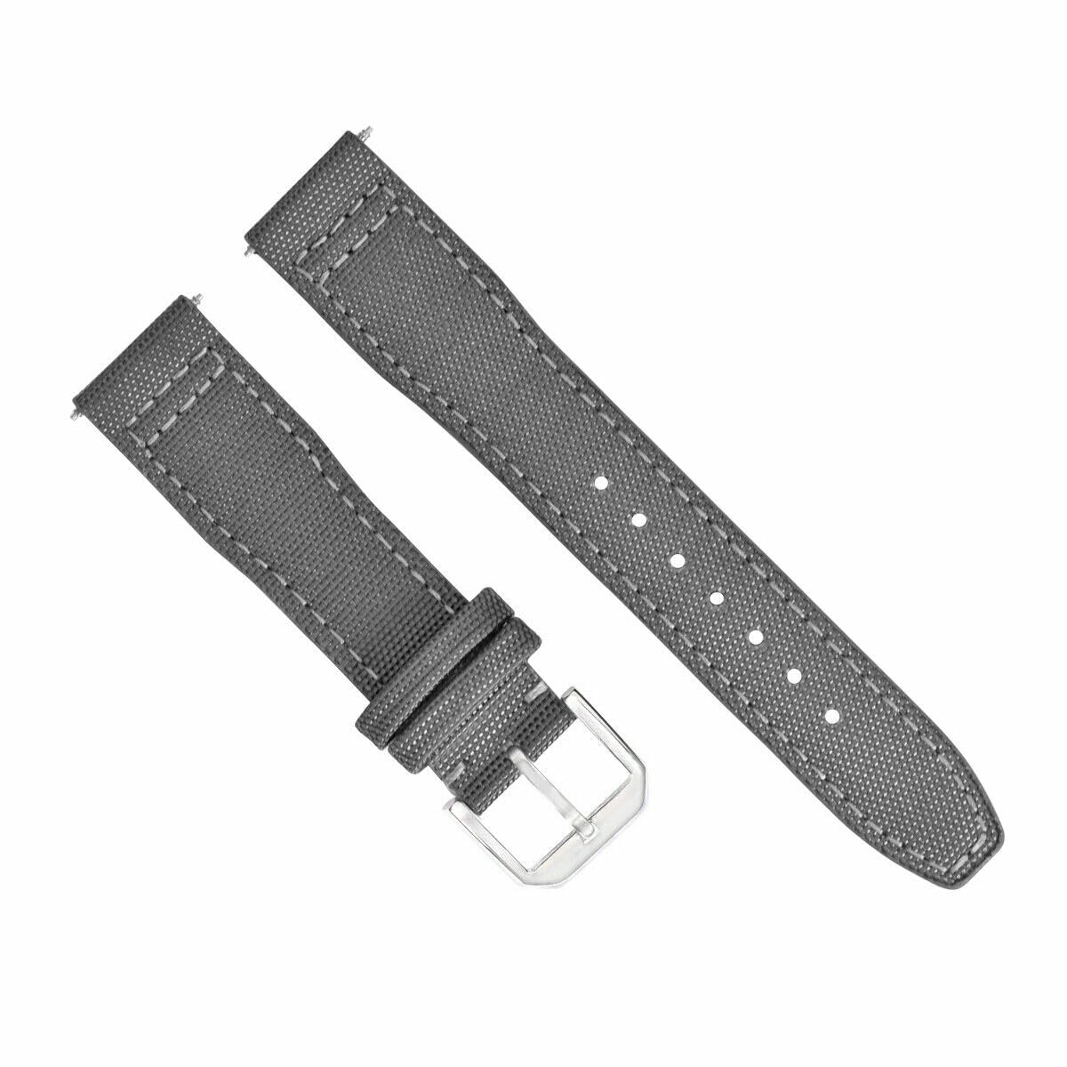 20mm Canvas Leather Watch Band Strap for IWC Pilot & Top Gun Watches - Durable Replacement Strap for Portuguese Gray Models | Perfect for Casual Wear, Business Attire & Outdoor Adventures