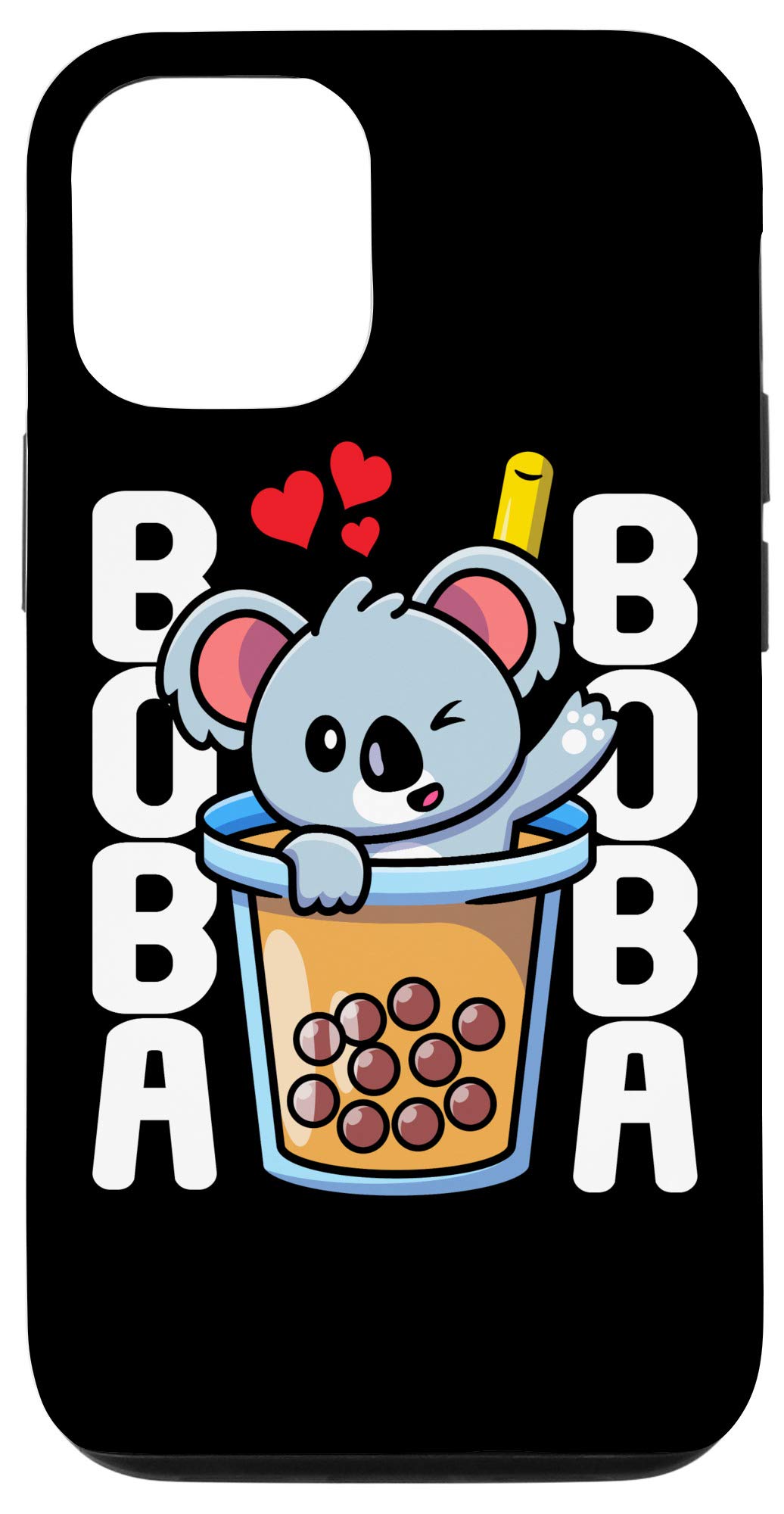 Cute Koala Bear Bubble Tea Phone Case for iPhone 12/12 Pro - Kawaii Boba Drink Protective Cover - Perfect for Tea Lovers & Coffee Shop Outings