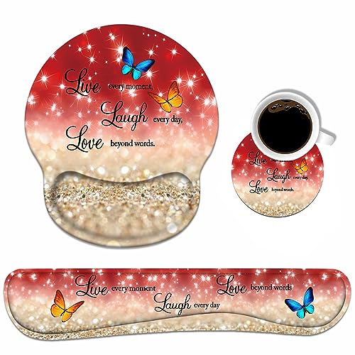 Red Glitter Quote Live Laugh Love