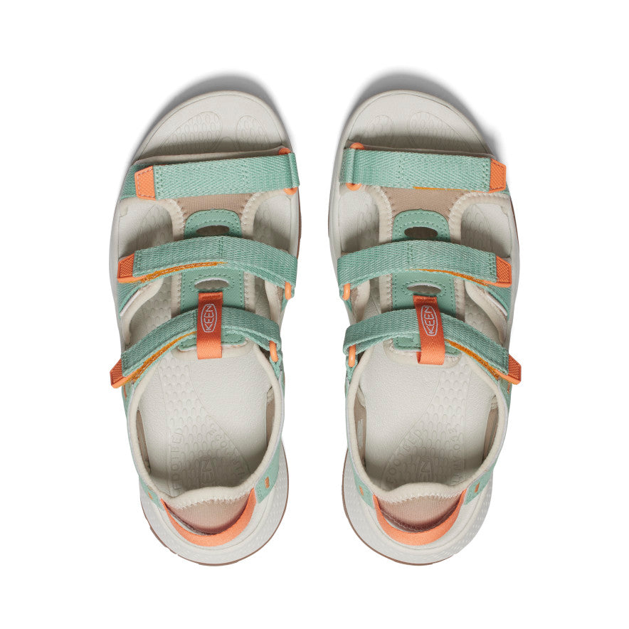 Women's Astoria West Open Toe Sandals - Granite Green & Tangerine | Comfortable Summer Casual Shoes for Beach, Vacation & Outdoor Activities